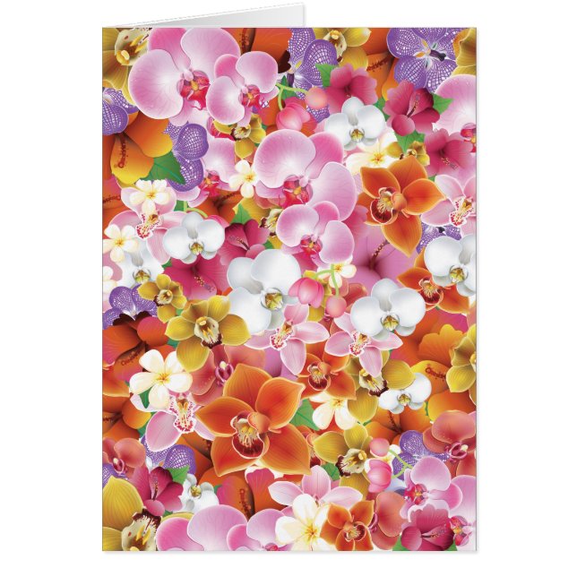 熱帯エキゾチックな花は花柄を印刷します (正面)