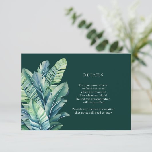 熱帯エキゾチックな葉葉詳細囲い エンクロージャーカード (スタンド正面)