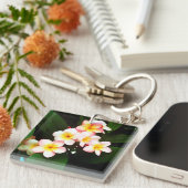 熱帯エキゾチックなFrangipaniの花 キーホルダー (正面右)