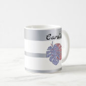 熱帯エキゾチックグリッターシャイン葉モンステラ効果 コーヒーマグカップ (正面右)