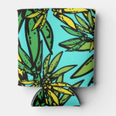 熱帯エキゾチックスタイリッシュ植物パターン 缶クーラー (正面)