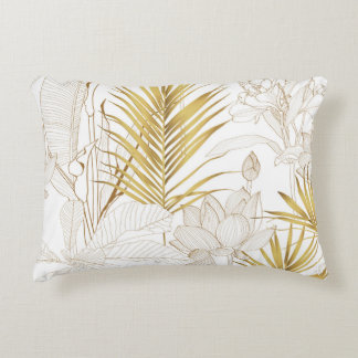 熱帯エキゾチックフローラ線金の葉ヤシと アクセントクッション
