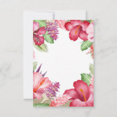 熱帯エキゾチックフローラ金ゴールドパイナップル表番号 招待状 (裏面)