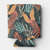 熱帯エキゾチック植物ダークパターン 缶クーラー (裏面)