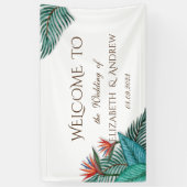 熱帯エキゾチック結婚花 横断幕 (縦)