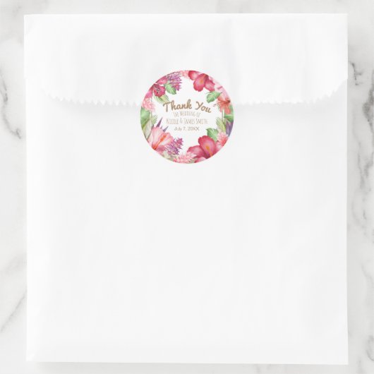 熱帯エキゾチック花エレガントハワイアンフローラ ラウンドシール (バッグ)