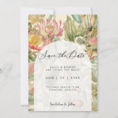 熱帯エキゾチック花模様は日付カードを保存 サンキューカード (正面)