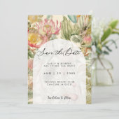 熱帯エキゾチック花模様は日付カードを保存 サンキューカード (スタンド正面)