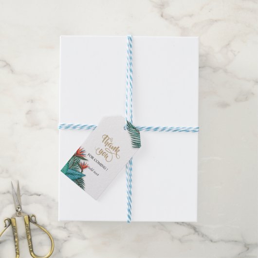 熱帯エキゾチック花 ギフトタグ (より糸付き)