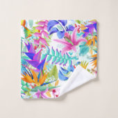 熱帯エキゾチック花 バスタオルセット (ウォッシュタオル)