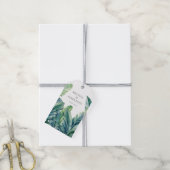 熱帯エキゾチック葉葉結婚デザイン ギフトタグ (より糸付き)