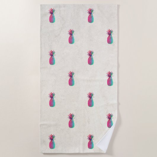熱帯エキゾチック、パイナップル ビーチタオル (正面)