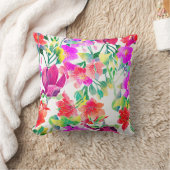 熱帯エレガントのカラフル花 クッション (ブランケット)
