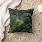 熱帯エレガントのヤシの木のパターン |黒と緑 クッション (ブランケット)