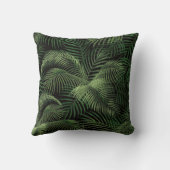 熱帯エレガントのヤシの木のパターン |黒と緑 クッション (裏面)