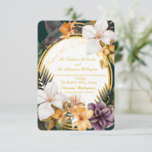 熱帯エレガントの目的地の結婚式の日付を保存 招待状 (スタンド正面)