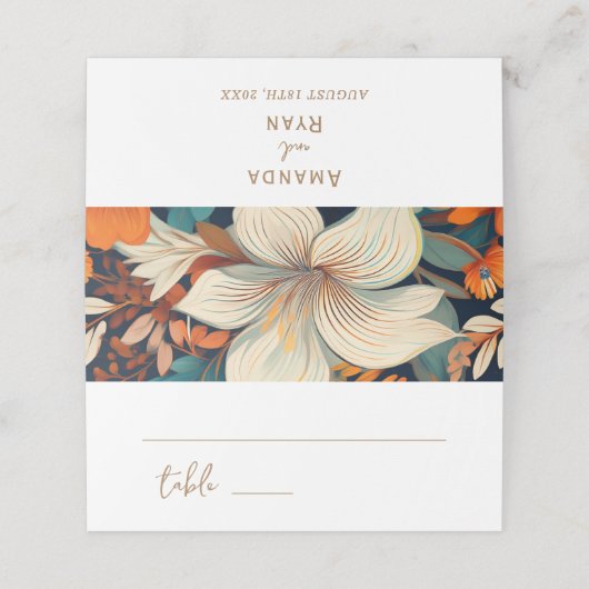 熱帯エレガントの花ミセス・フローラ結婚ズ プレイスカード (外部開封)