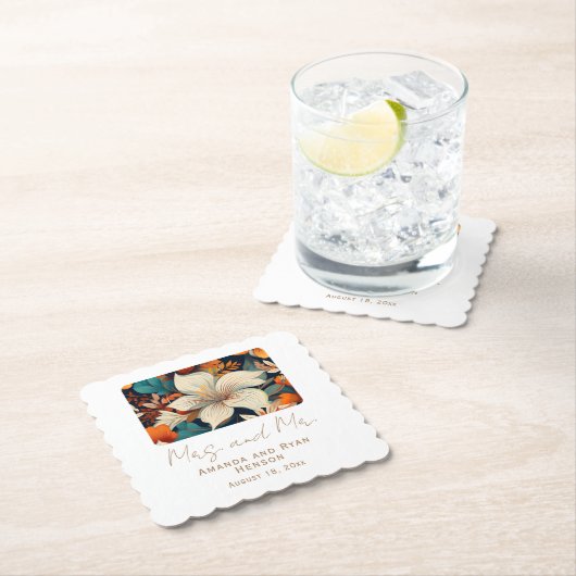 熱帯エレガントの花ミセス・フローラ結婚ズ ペーパーコースター (インサイチュ)