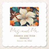 熱帯エレガントの花ミセス・フローラ結婚ズ ペーパーコースター (正面)