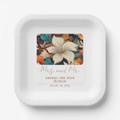 熱帯エレガントの花ミセス・フローラ結婚ズ ペーパープレート (正面)