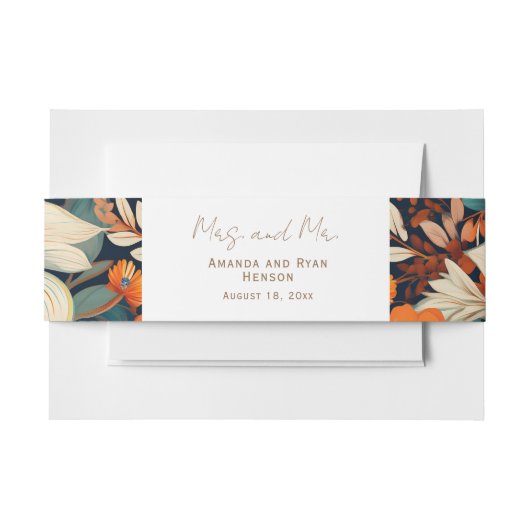 熱帯エレガントの花ミセス・フローラ結婚ズ 招待状ベリーバンド (正面例)