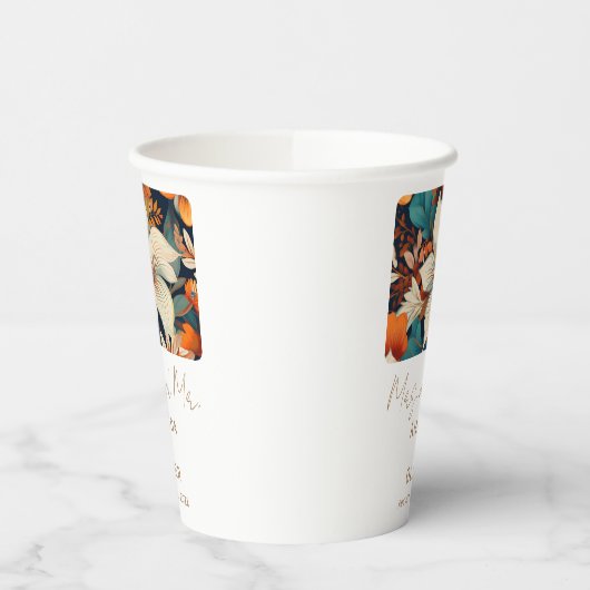 熱帯エレガントの花ミセス・フローラ結婚ズ 紙コップ (左)