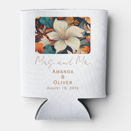 熱帯エレガントの花ミセス・フローラ結婚ズ 缶クーラー (正面)