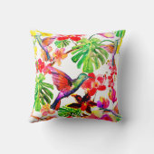 熱帯エレガントの花蘭と鳥 クッション (裏面)