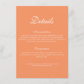 熱帯エレガントオレン結婚ジ詳細 エンクロージャーカード (正面)