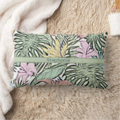 熱帯エレガントカラフルフローラ ランバークッション (ブランケット)