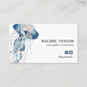 熱帯エレガントクラゲのピンク色の青ビーチ沿岸 名刺 (正面)