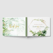 熱帯エレガントグリーンウォーター色モンステラ離れ ゲストブック (全面)