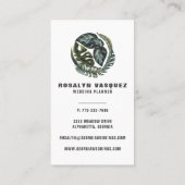 熱帯エレガントジャングルの緑モダン草 名刺 (裏面)