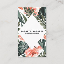 熱帯エレガントジャングルの緑モダン草 名刺