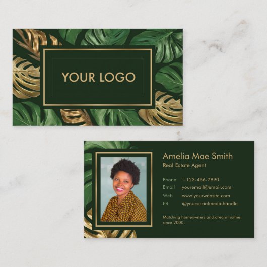 熱帯エレガントテーマ名刺 コーリングカード (正面/裏面)