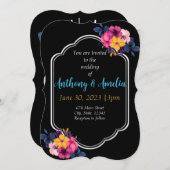 熱帯エレガントテーマ結婚式招待状 招待状 (正面/裏面)