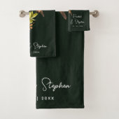 熱帯エレガントハミングバードフローラ夏結婚の バスタオルセット (インサイチュ)