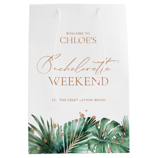 熱帯エレガントバチェロレッテ週末 ミディアムペーパーバッグ (正面)