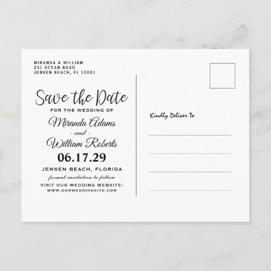 熱帯エレガントビーチフォト結婚ズ 案内ポストカード (裏面)