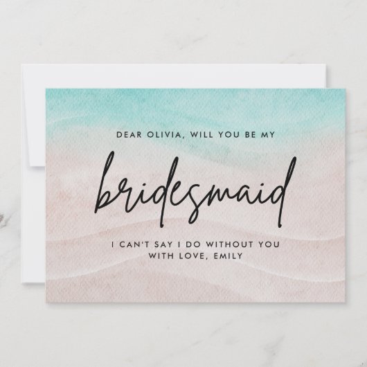 熱帯エレガントビーチ夏の花嫁の提案 ノートカード (正面)