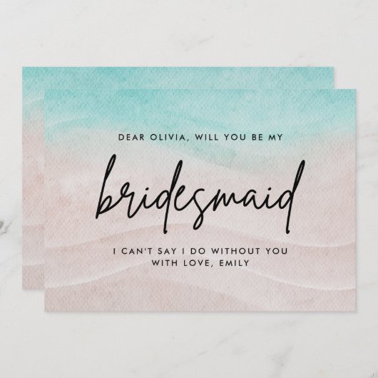 熱帯エレガントビーチ夏の花嫁の提案 ノートカード (正面/裏面)