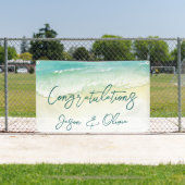 熱帯エレガントビーチ結婚式おめでとう 横断幕 (インサイチュ)