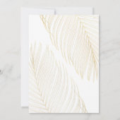 熱帯エレガントビーチ結婚式金ゴールド招待状 招待状 (裏面)