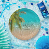 熱帯エレガントビーチ結婚式 ペーパープレート (パーティー)