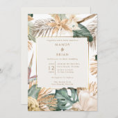 熱帯エレガントビーチ行先結婚式 招待状 (正面/裏面)
