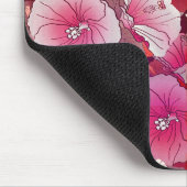 熱帯エレガントピンクと白のハイビスカスの花 マウスパッド (コーナー)