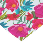 熱帯エレガントピンクと赤の花 ショートテーブルランナー (コーナー)