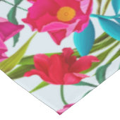 熱帯エレガントピンクと赤の花 テーブルクロス (アングル)