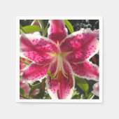 熱帯エレガントピンクの花クラシック スタンダードカクテルナプキン (正面)