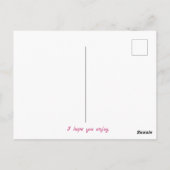 熱帯エレガントピンク花誕生日 ポストカード (裏面)